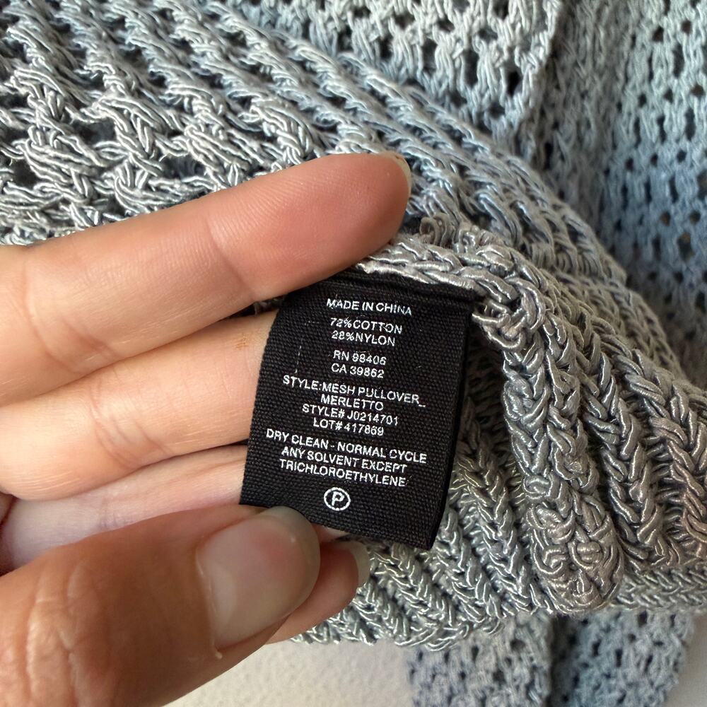 Theory Gray Open Knit Pullover Merletto Sweater Size M - Picture 5 of 6